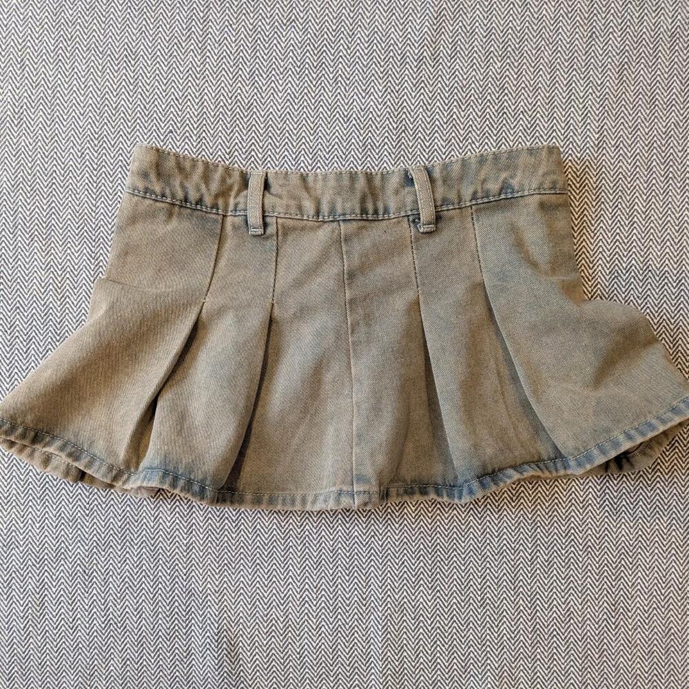 Juniors Grunge Pleated Mini Skirt Size XL Indie Sleeze Faded Edgy Y2K